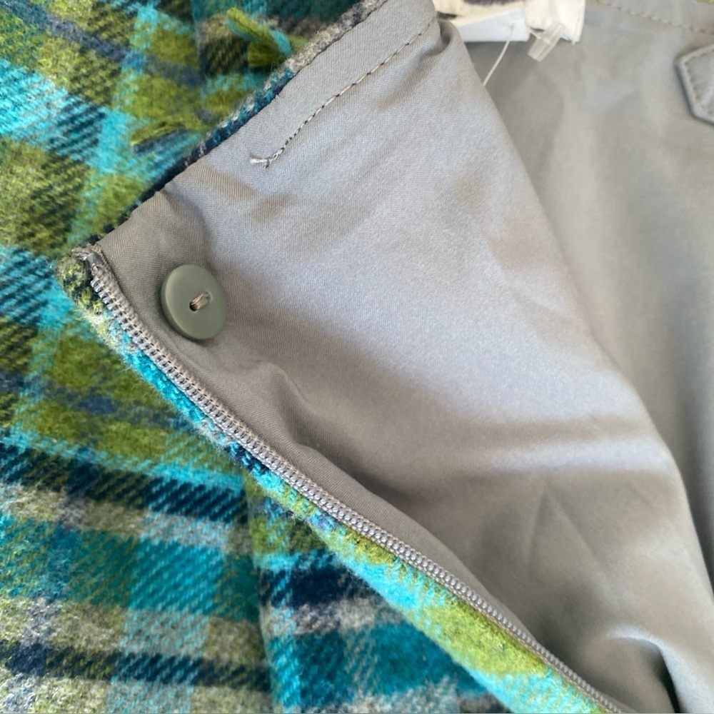 J.Jill Women’s Plaid Fringe Wool Blend Skirt Size 10P Blue Green NWT Tags Y-19 - Picture 5 of 10